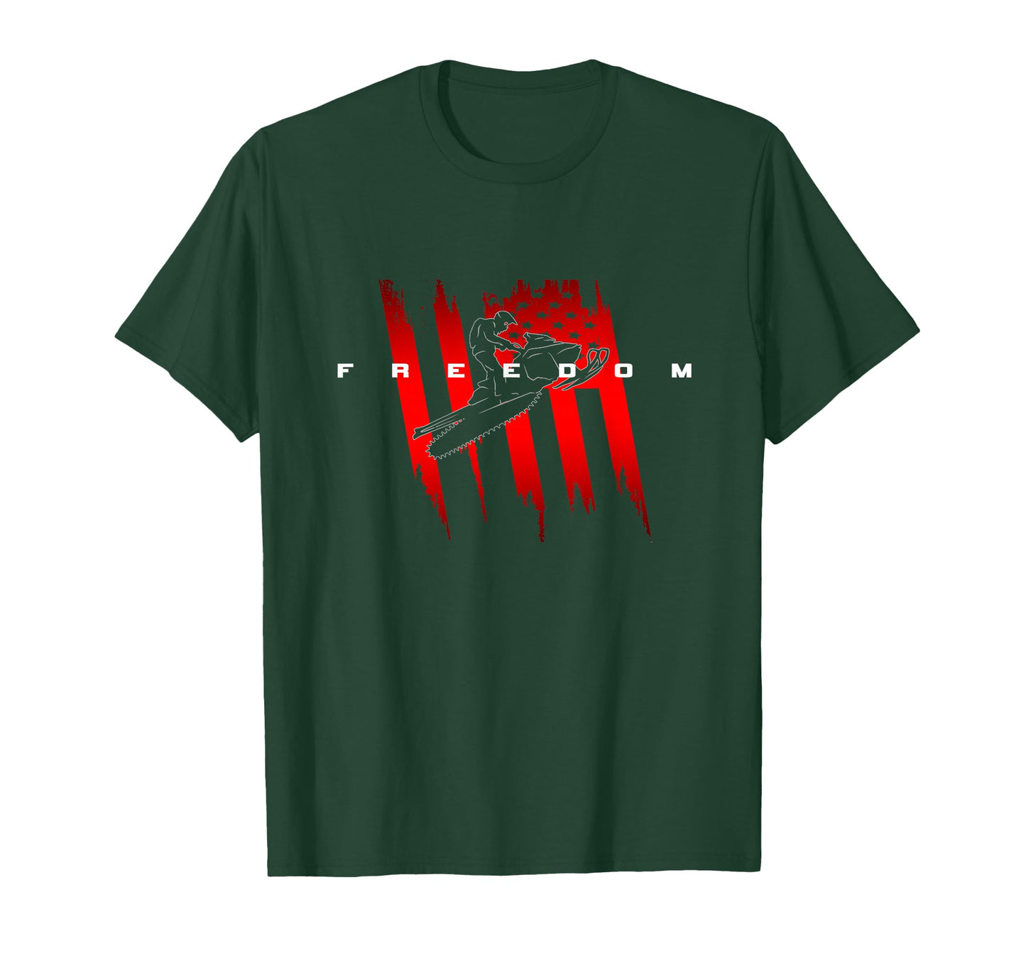American Flag Snowmobile Apparel - Snowmobile T-Shirt