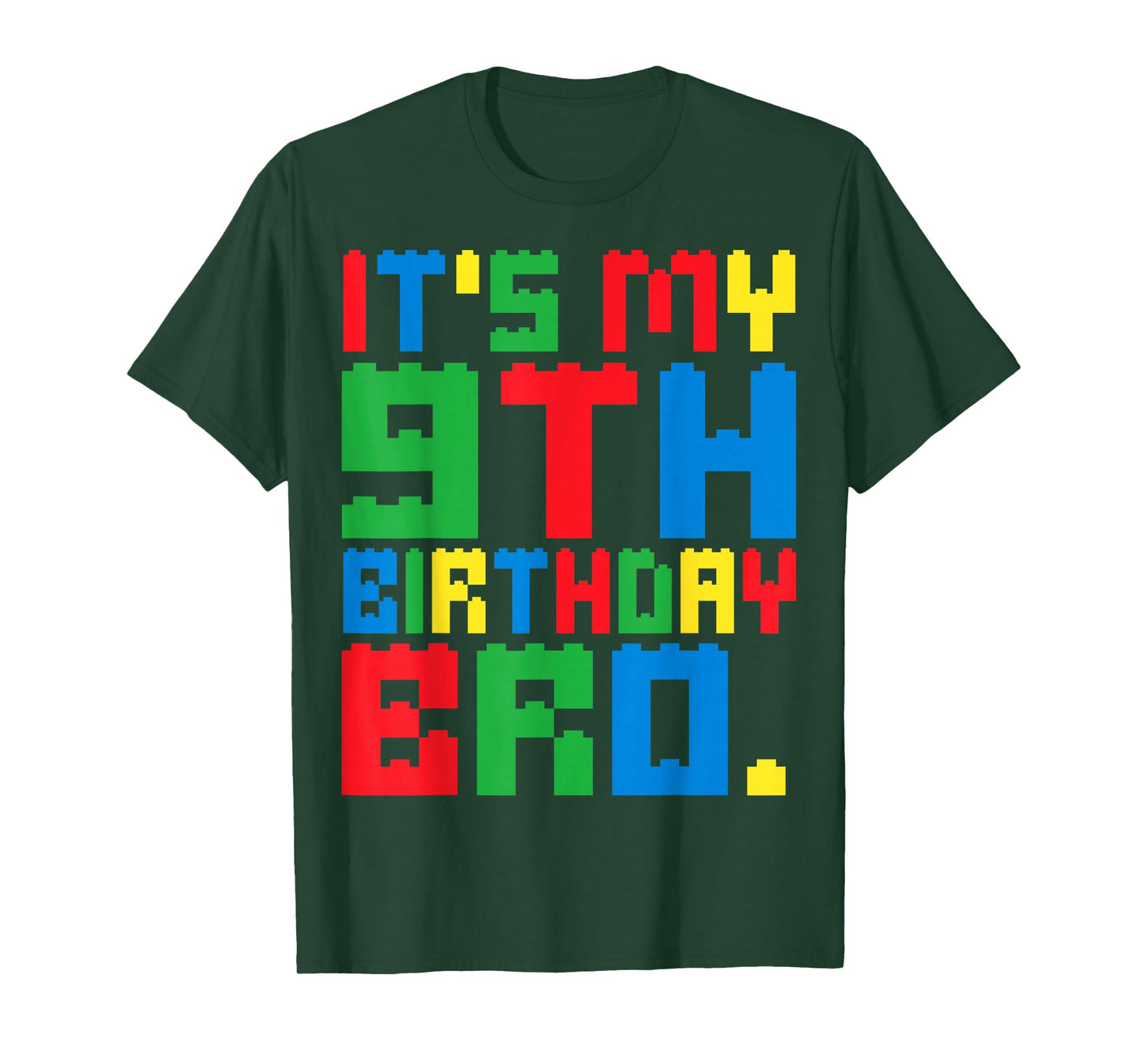 It's My 9th Birthday Bro Block Building 9 Years Old Boys Kid T-Shirt