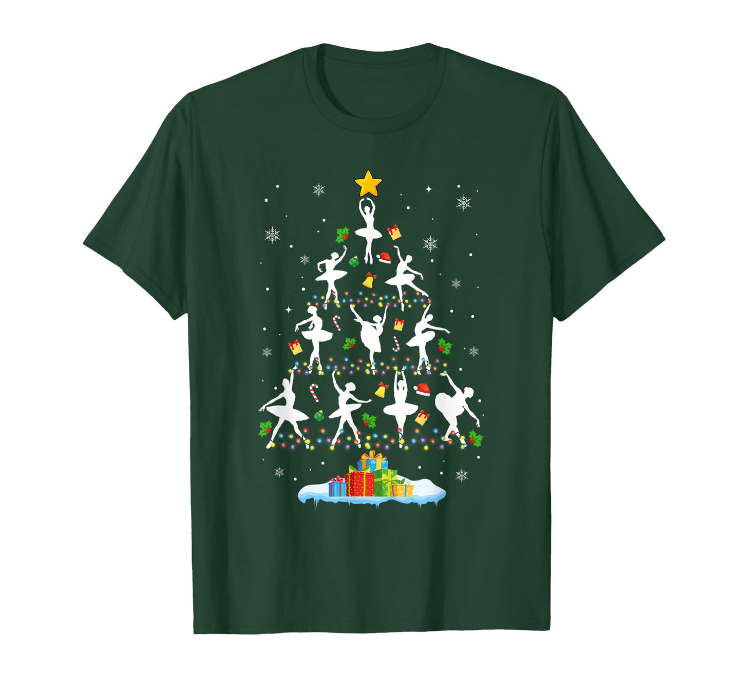 Ballet Christmas Tree Merry Christmas Ballet Dancer T-Shirt