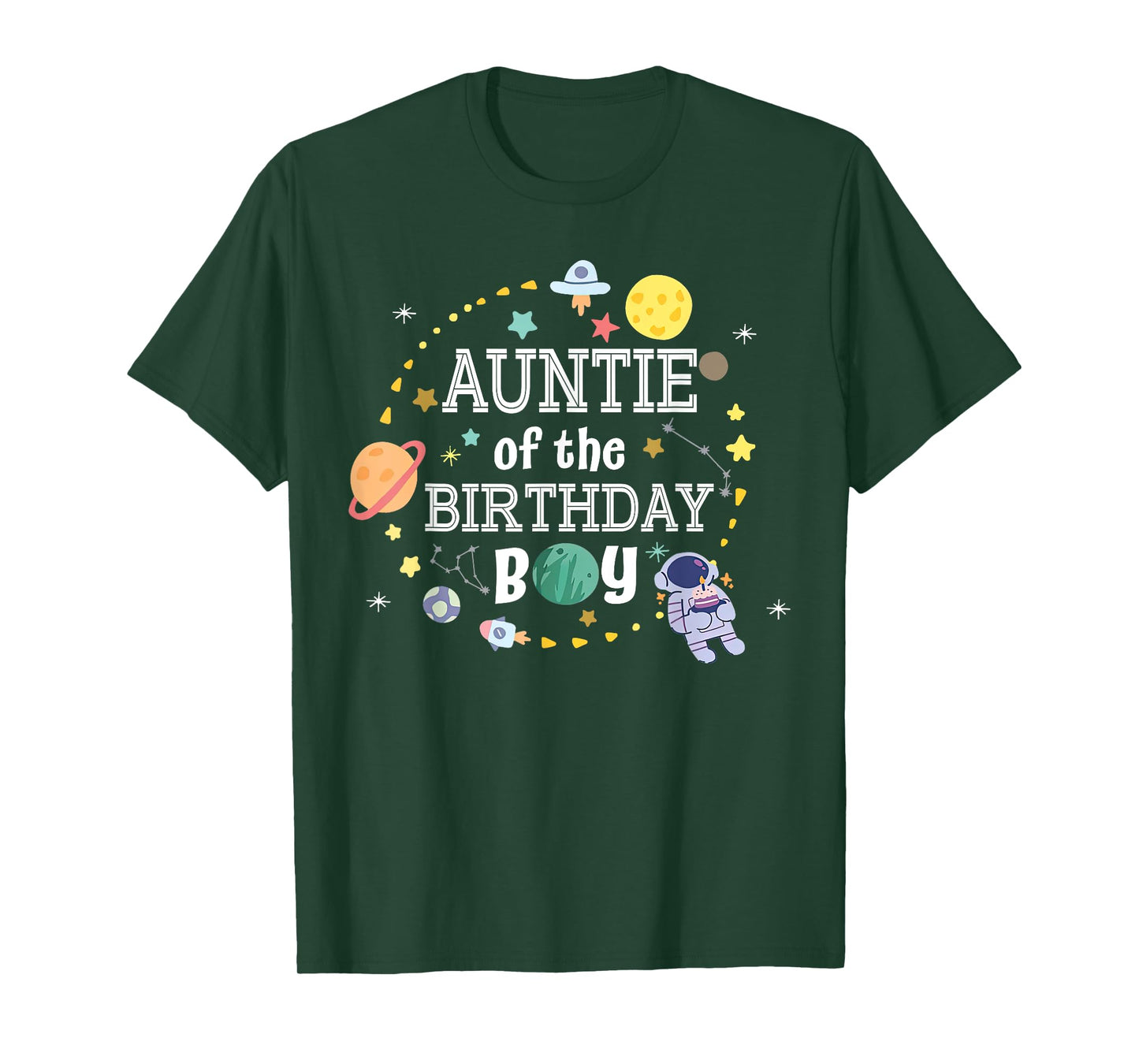 Auntie of The Birthday Boy Space Astronaut Birthday Family T-Shirt
