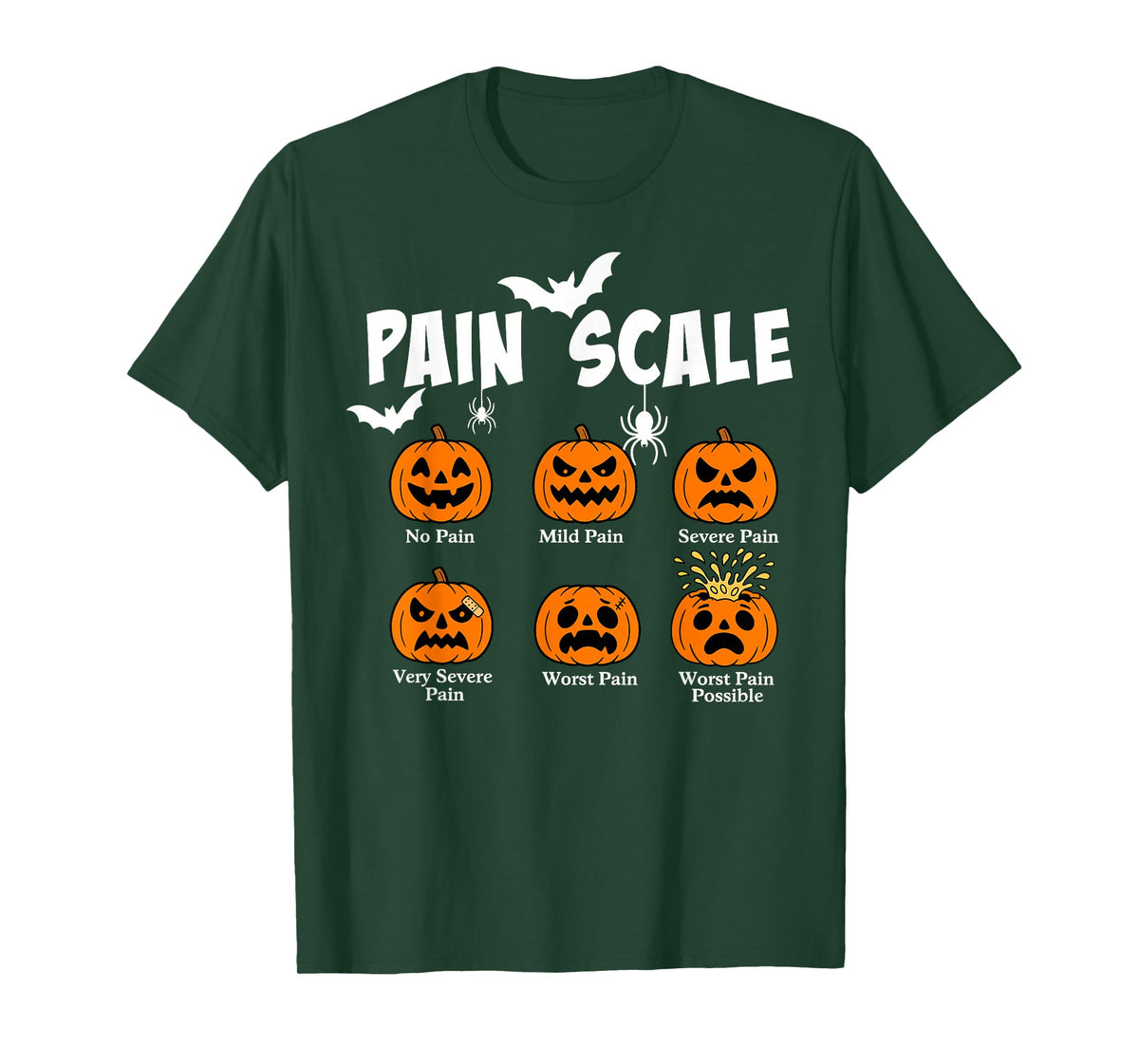 Pain Scale Spooky Pumpkin Fall Halloween Trauma Nurse Triage T-Shirt