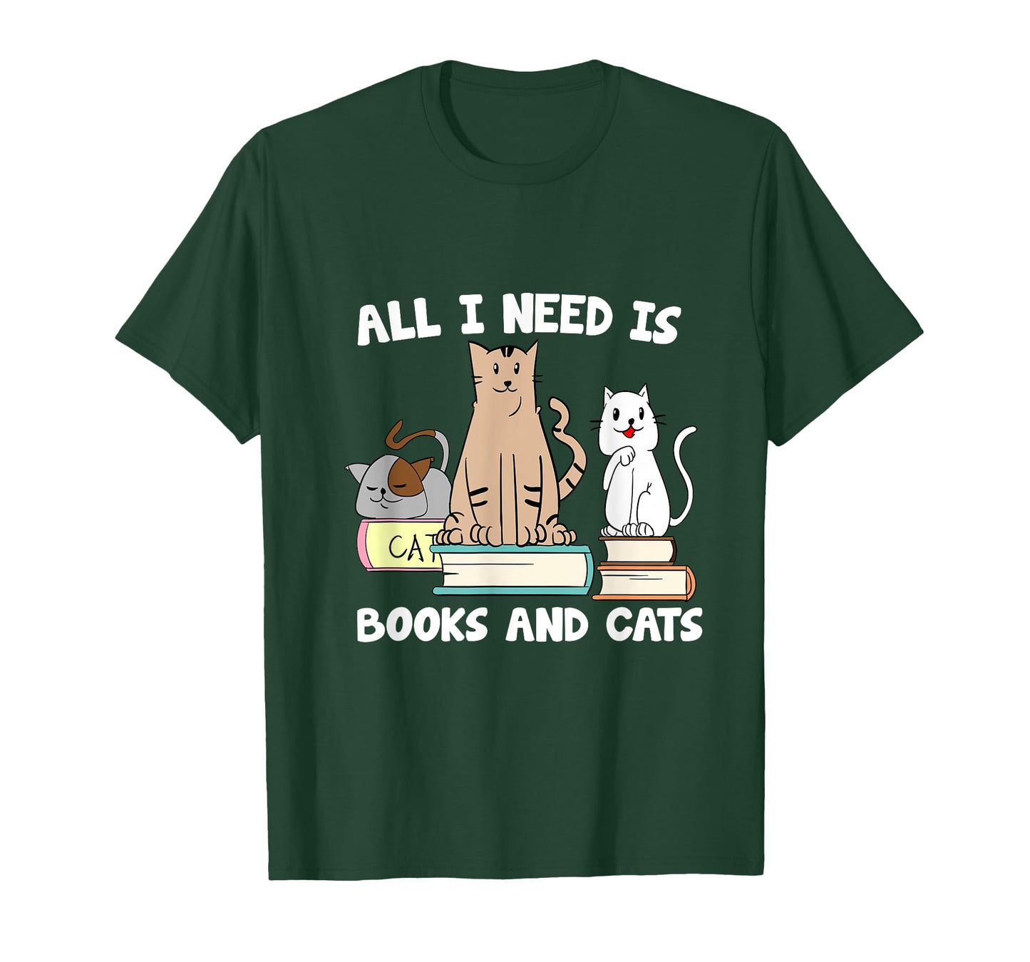 All I Need Is Books And Cats Funny ReaderReading T-Shirt