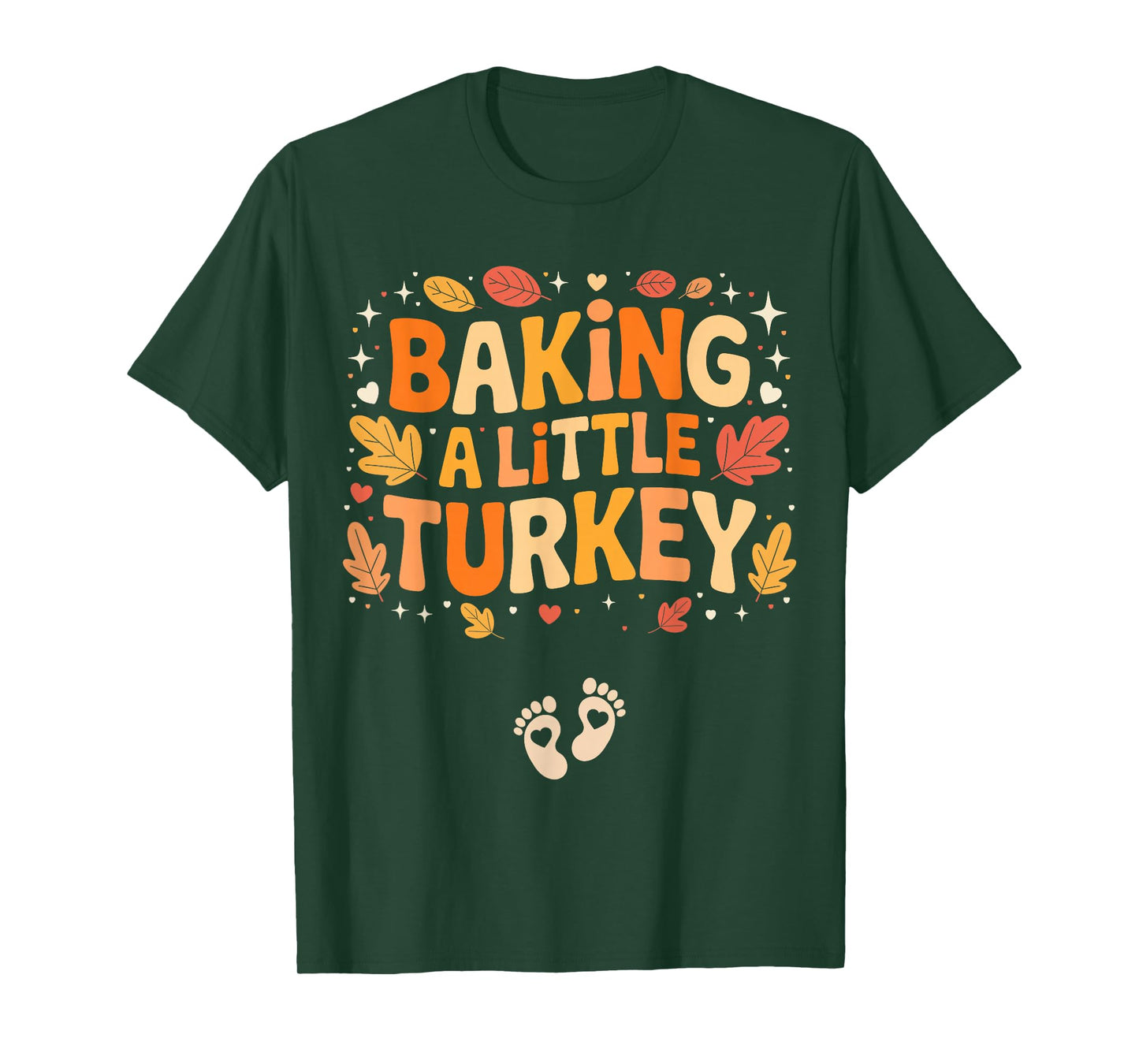 Baking A Little Turkey Thanksgiving Pregnancy Announcement T-Shirt