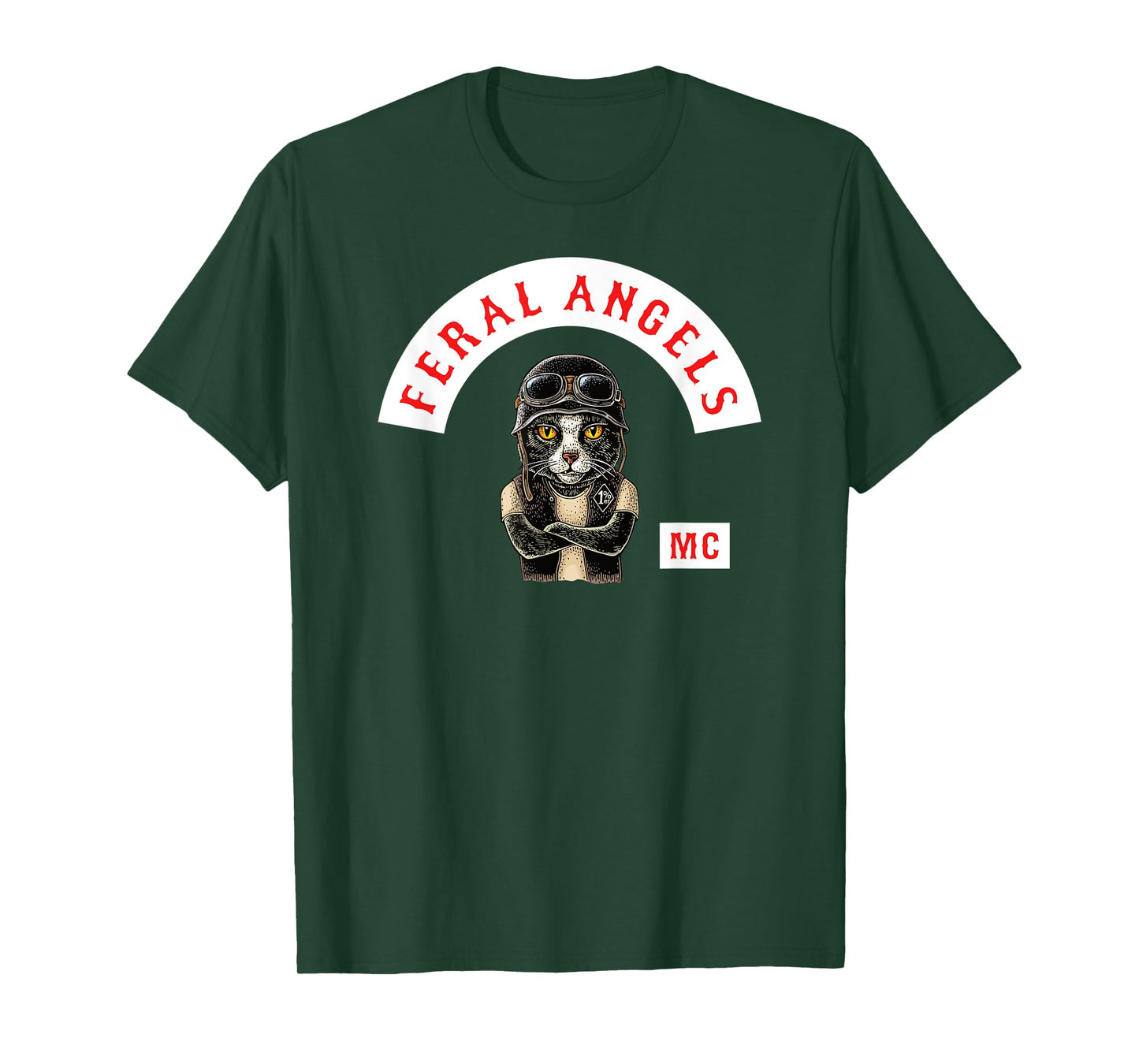 Feral Angels Biker Cat Motorcycle Club T-Shirt
