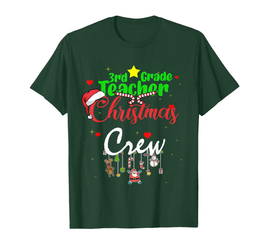 3rd Grade Teacher Christmas Crew Funny Xmas 2021 men Women T-Shirt