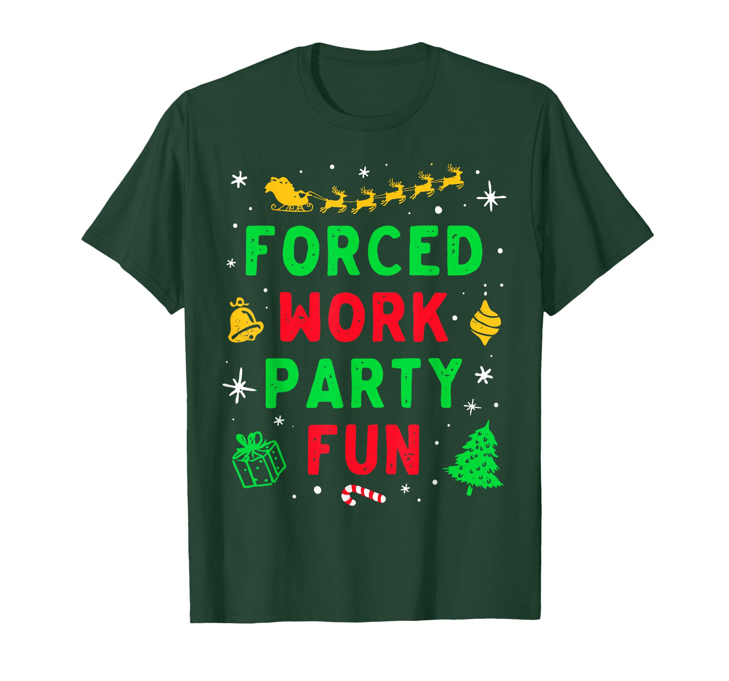 Forced Work Party Fun Vintage Office Merry Christmas Party T-Shirt