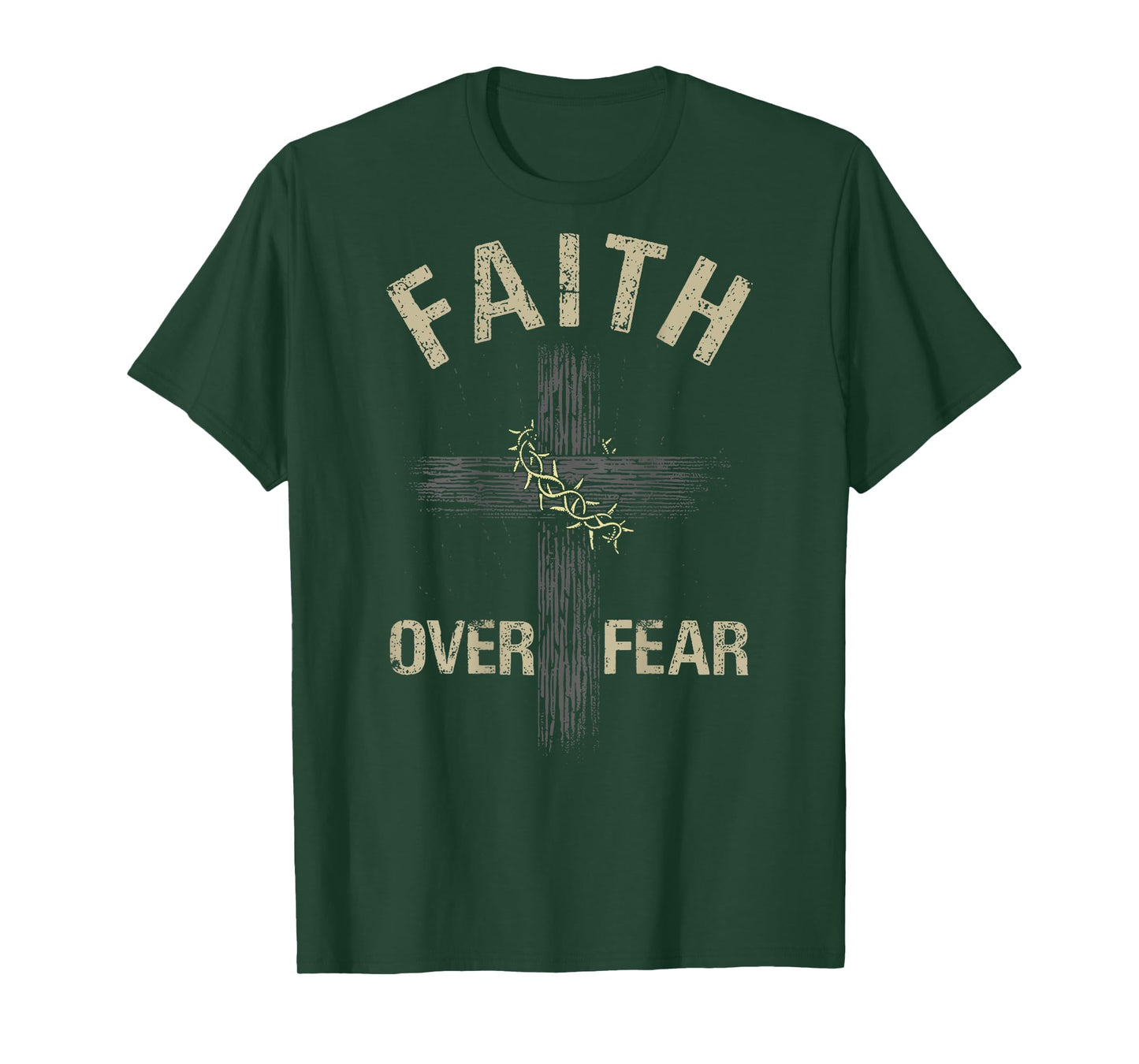 Faith Over Fear American Christian Cross God Jesus T-Shirt