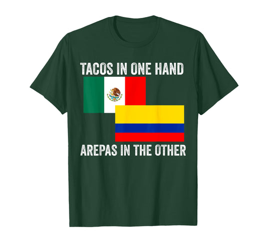 Half Colombian Half Mexican Flag 1/2 Heritage Pride T-Shirt