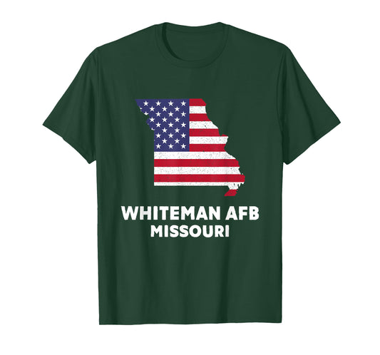 Distressed Patriotic USA Flag Whiteman AFB, Missouri T-Shirt