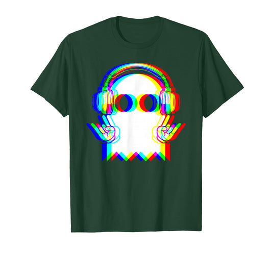 Ghost Trippy Vaporwave Halloween Techno Rave EDM Music Party T-Shirt