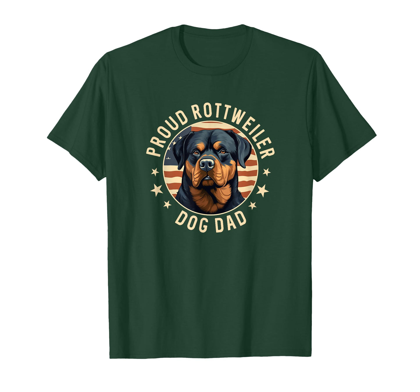 Proud Rottweiler Dad American Flag Patriotic Rottie Dad T-Shirt