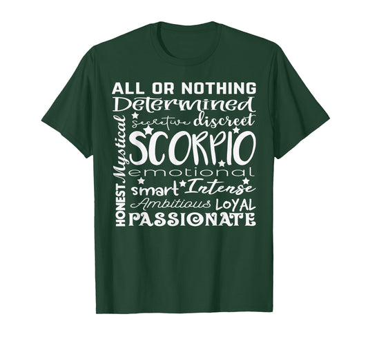 Scorpio Tee Shirt Zodiac Sign Birthday Gifts for Women Tops T-Shirt