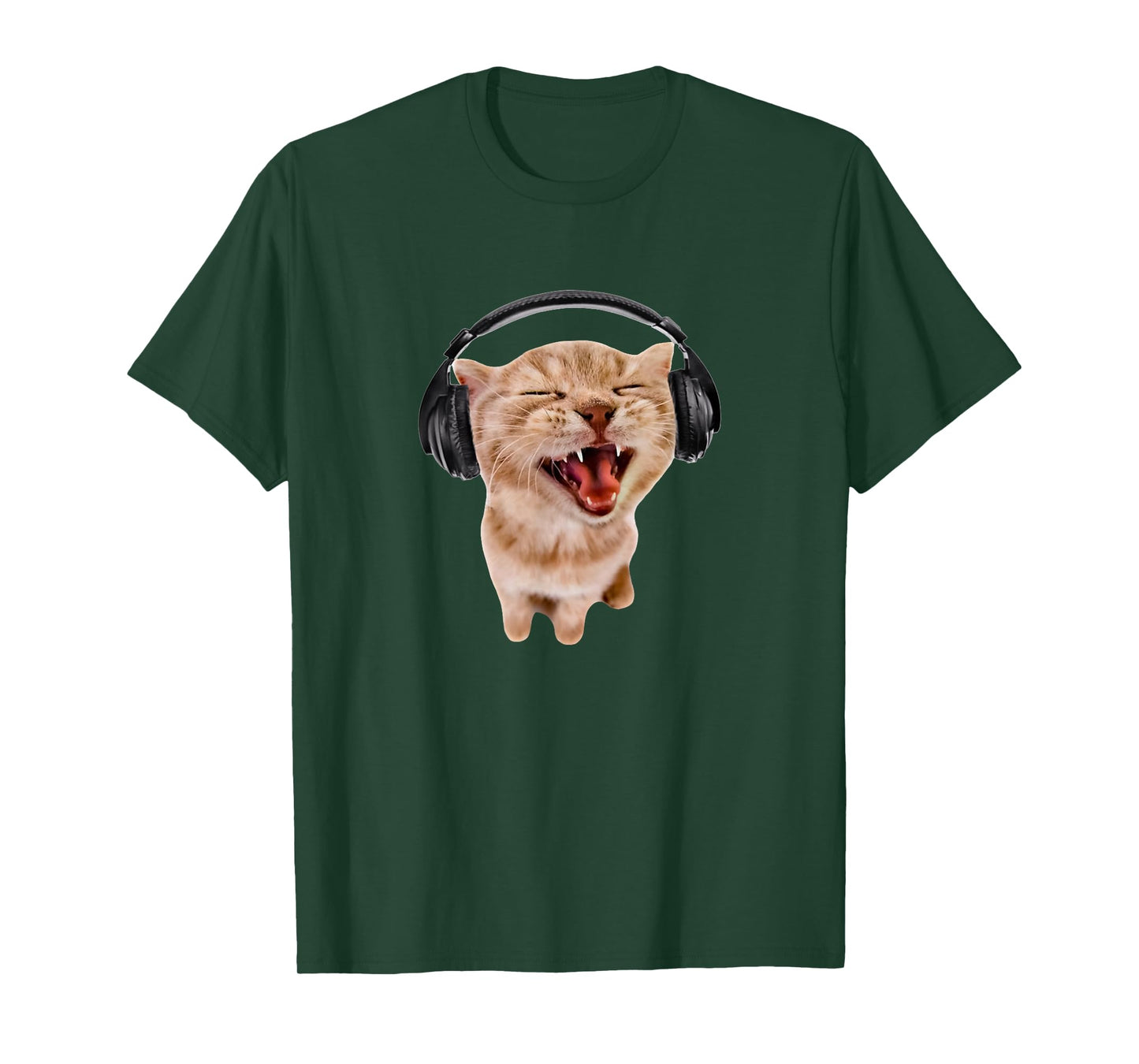 Silly Cat with Headphones T-Shirt