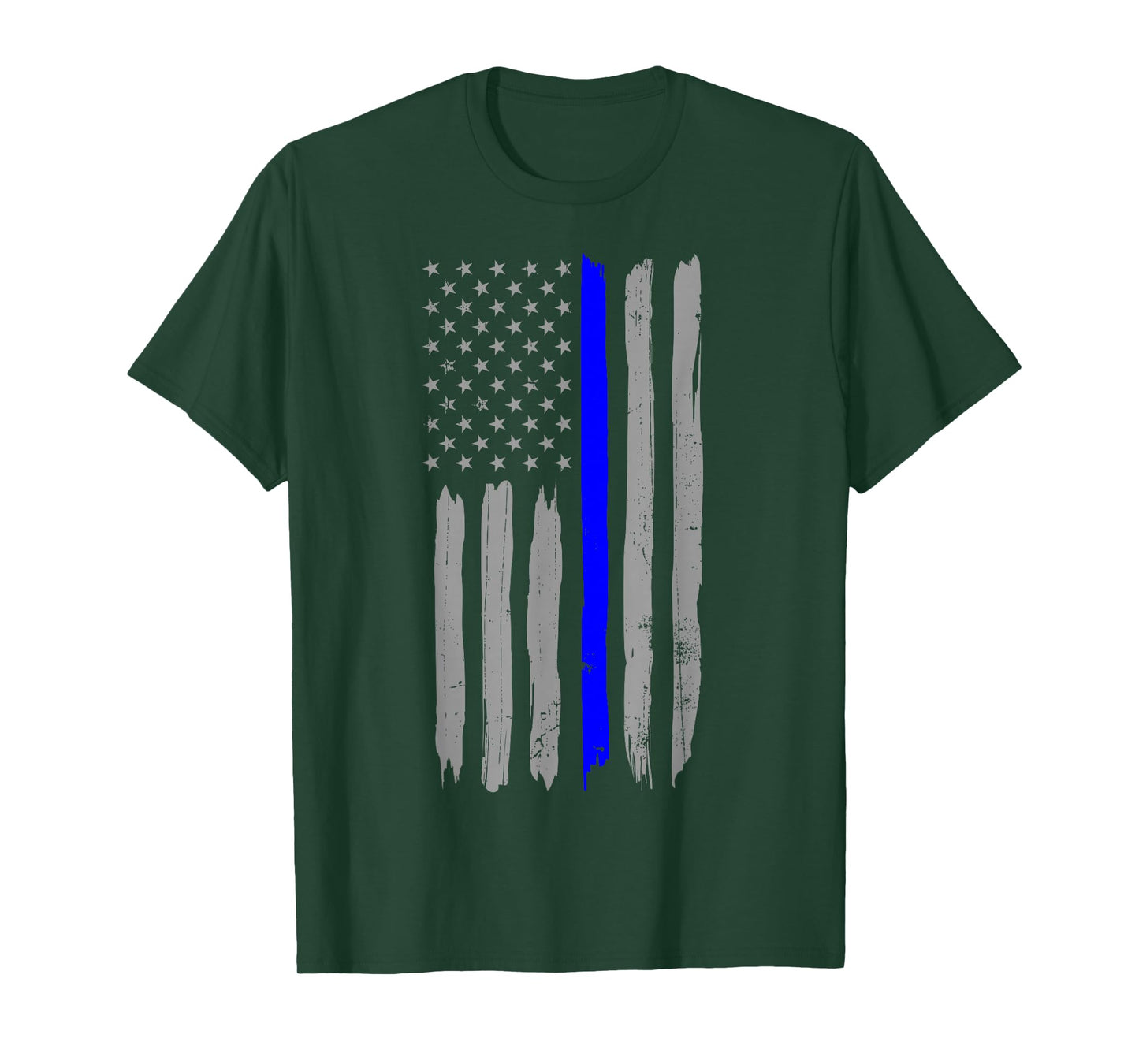 Vintage Thin Blue Line Shirt Police Support USA Flag T-Shirt
