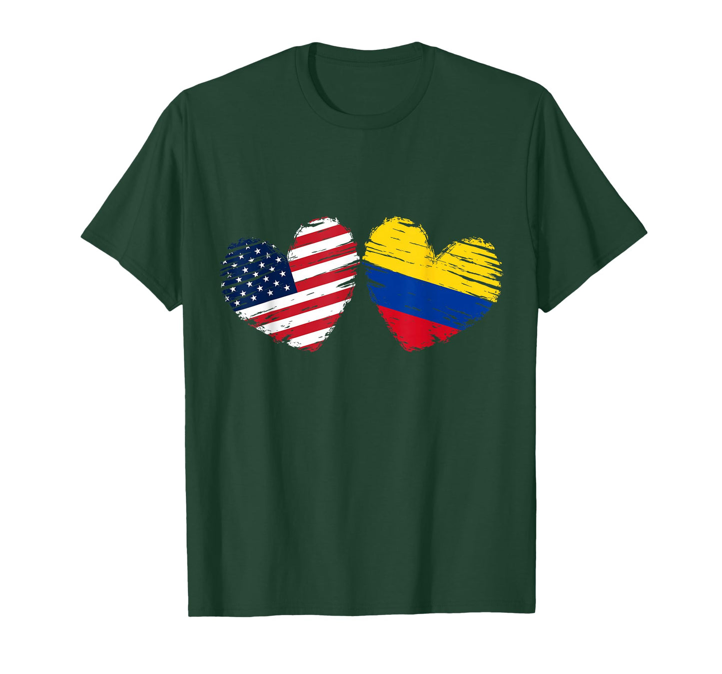 USA Colombia Flag Heart Valentines Day Colombian American T-Shirt
