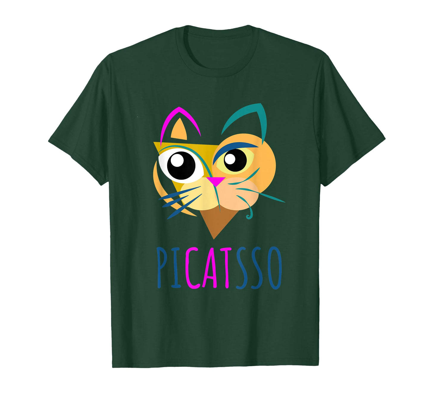 Funny Abstract Cat Art Picatsso Shirt For Art Teachers Men Women Kids T-Shirt