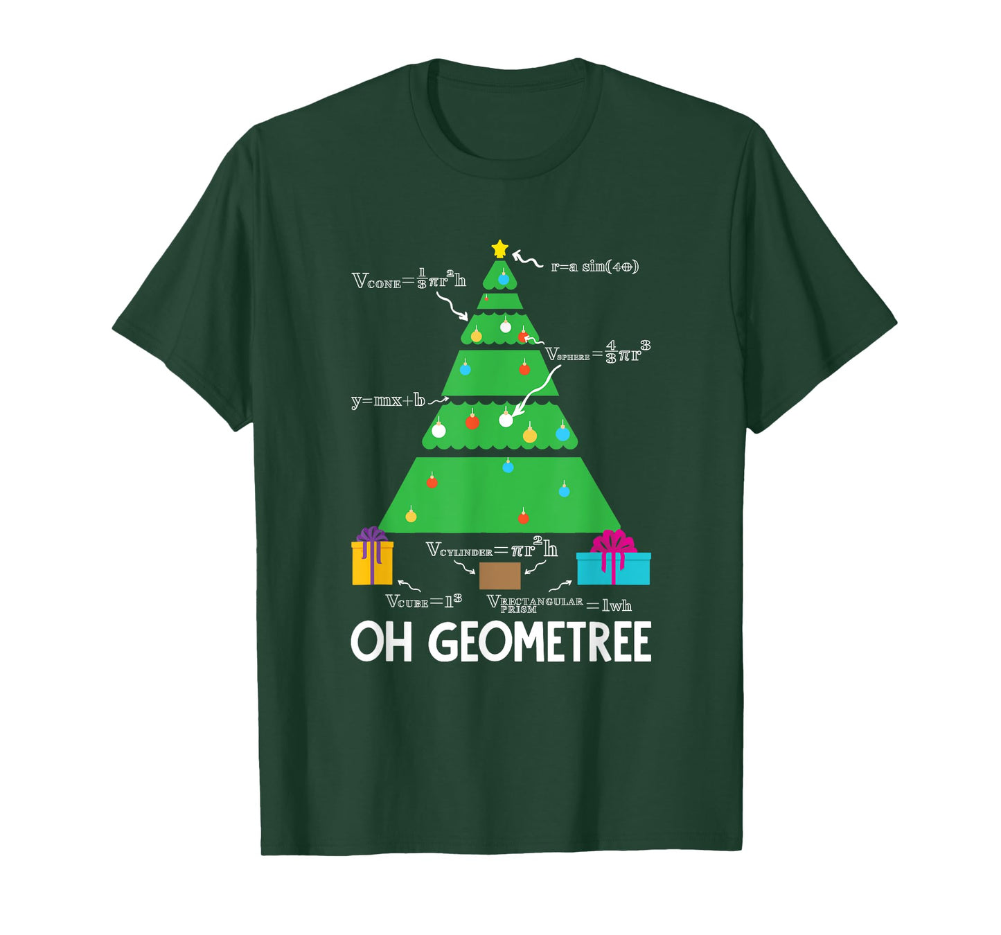 Christmas Tree Geometree Geometry Funny Math Teacher T-Shirt