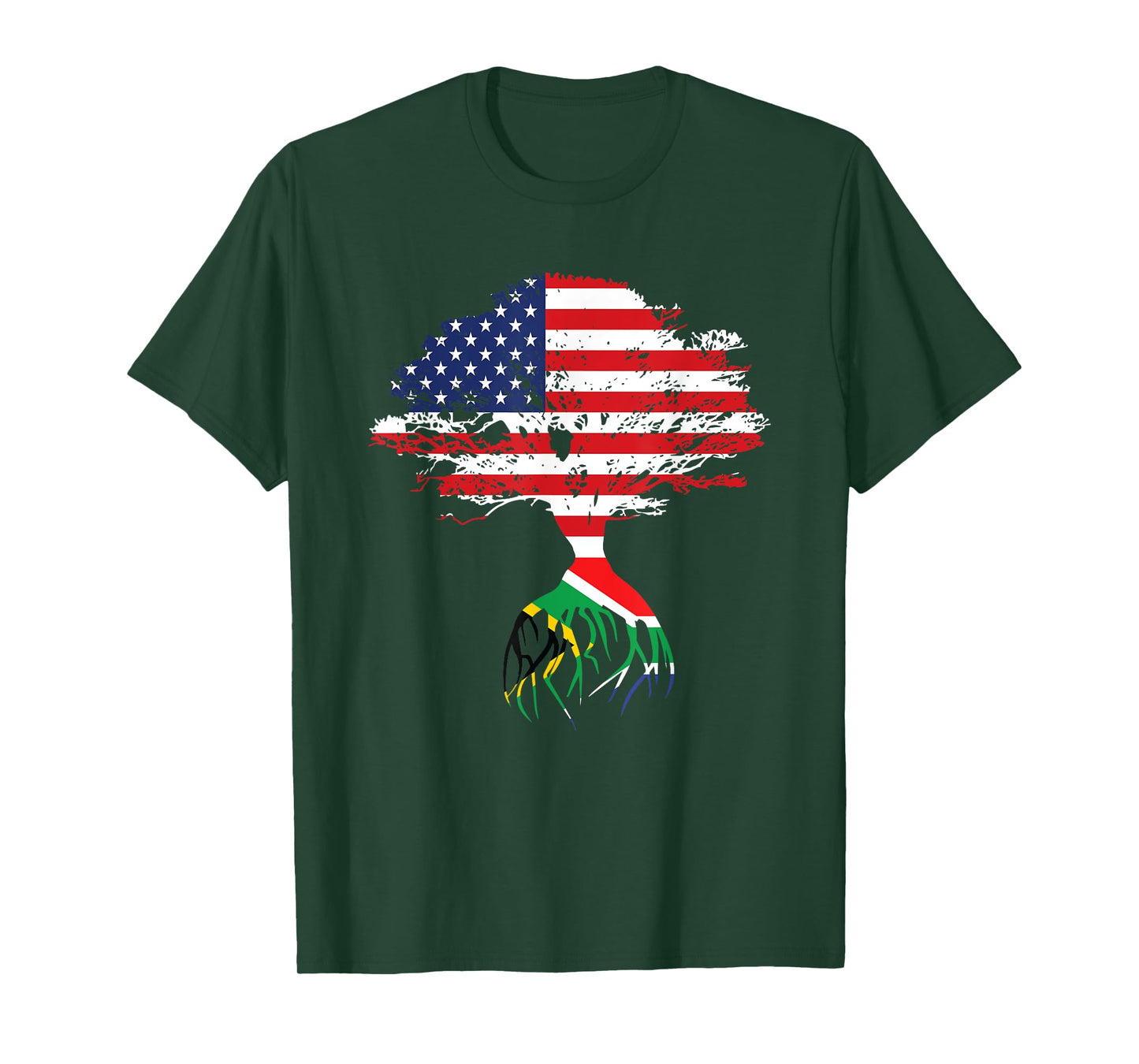 South African Roots American Flag South Africa Gifts T-Shirt