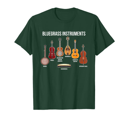 Banjo Bluegrass Instruments Vintage Music Fans Banjo Player T-Shirt