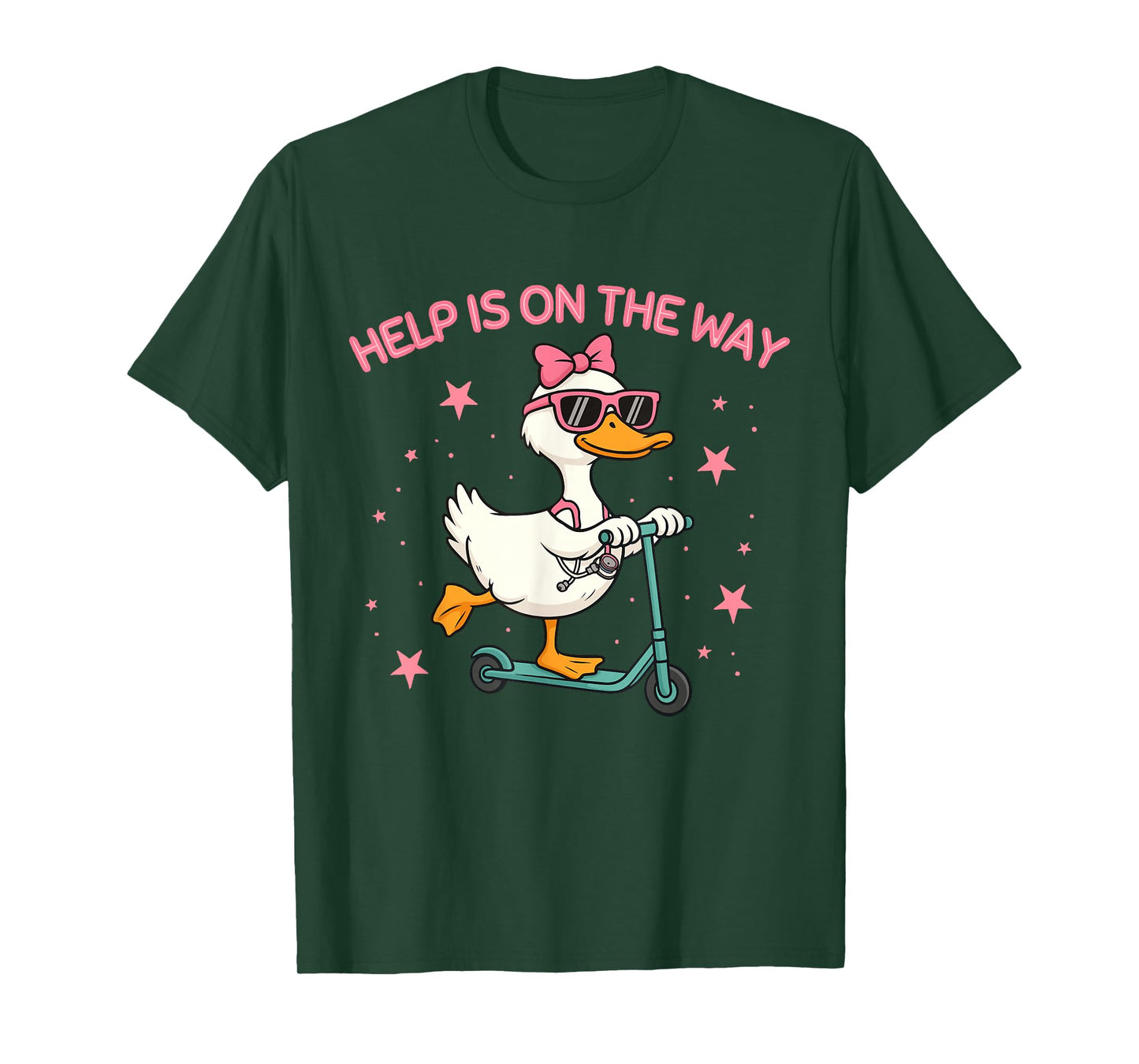 Cute Scooter Goose School Nurse Help is On The Way T-Shirt