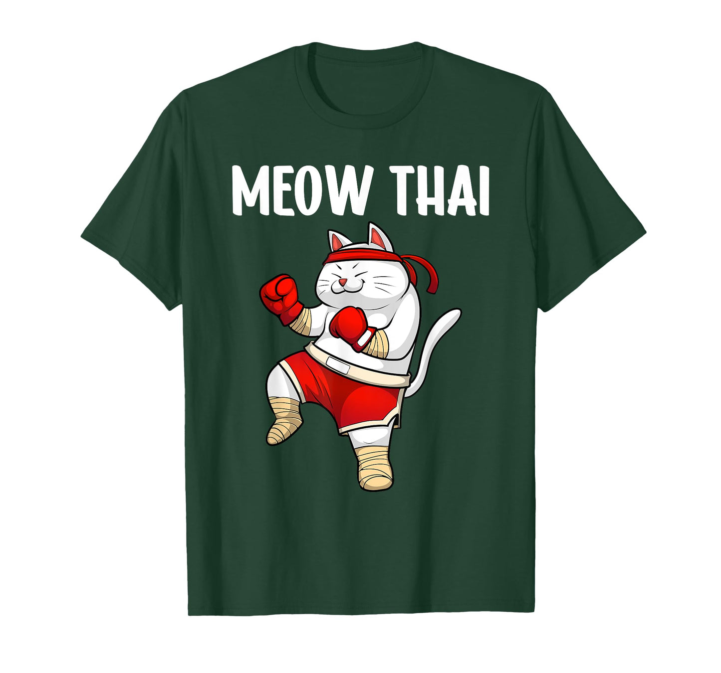 Funny Meow Thai Design For Men Women Muay Thai Boxing Lovers T-Shirt