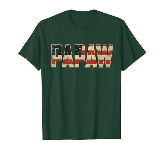 Papaw Bold Patriotic American Flag Father’s Day Papaw T-Shirt