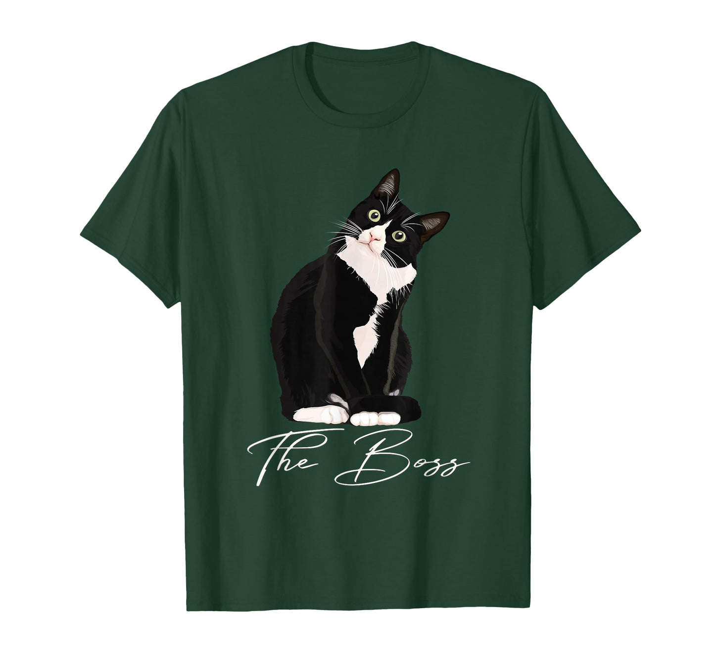 Boss Tuxedo Cat Lovers Funny Tee Shirt for Mom Dad Gift T-Shirt