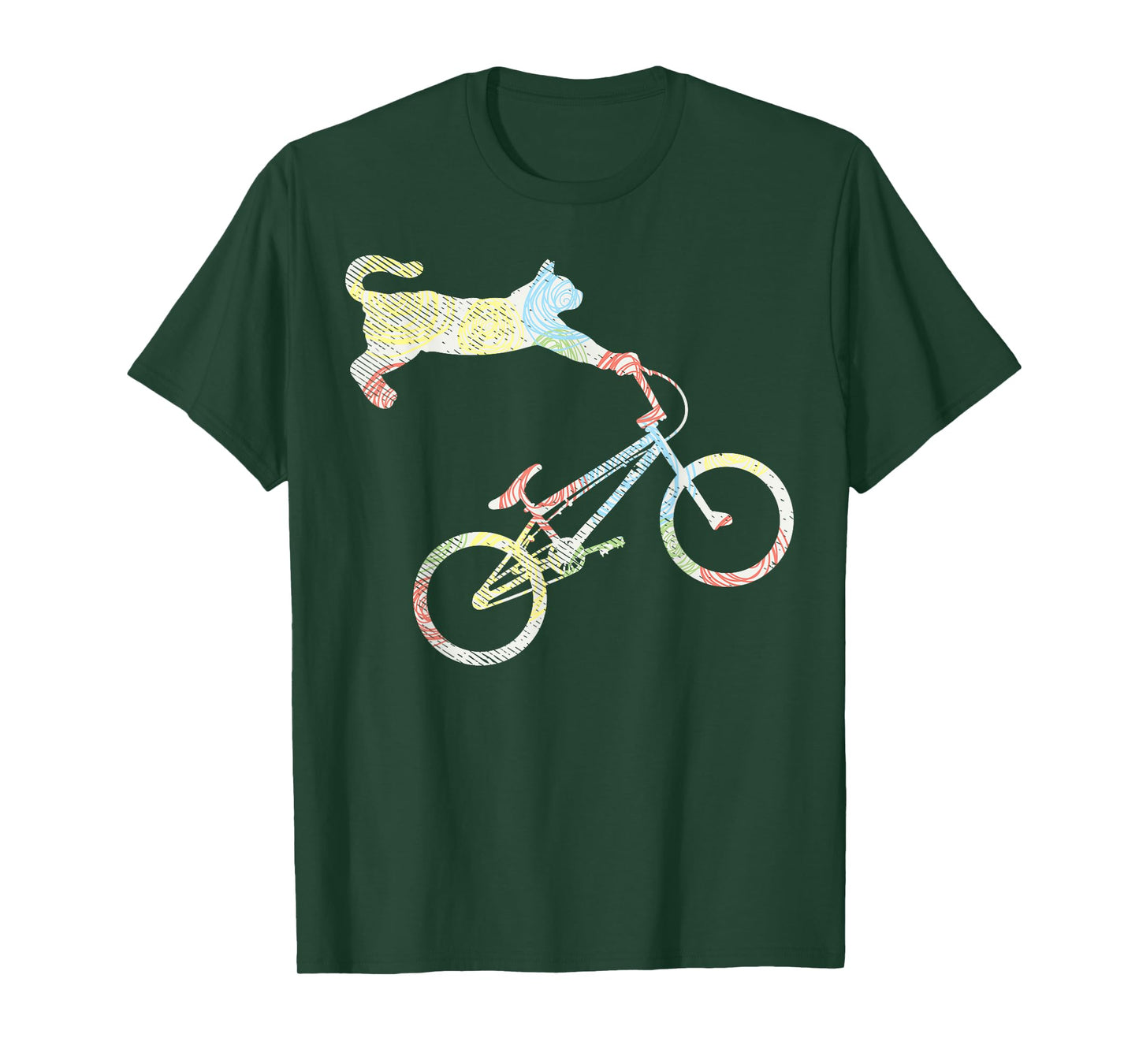 Biker Cat Bmx Bike Funny Animal Biking Cycling Bicycle Gift T-Shirt
