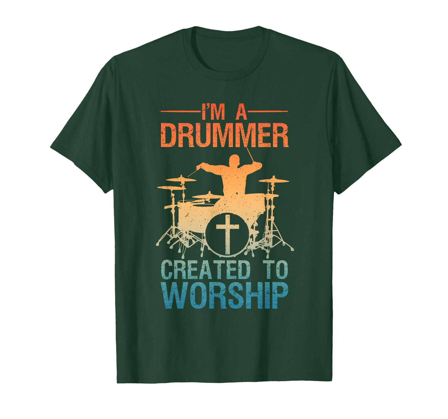 Funny Christian Drummer Art For Men Women Drum Player Lover T-Shirt