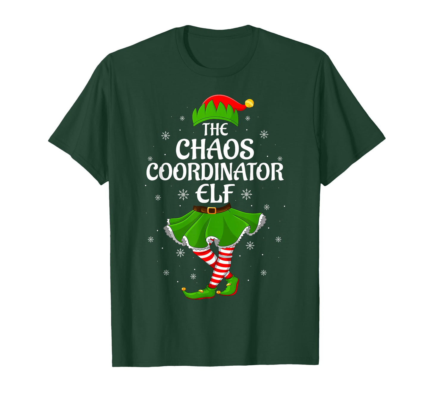 Chaos Coordinator Elf Christmas Girls Women Elf Squad Xmas T-Shirt