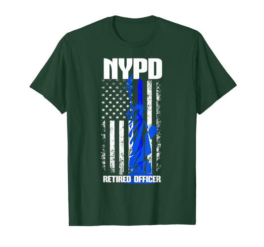 NYPD New York Police Department Statue of Liberty Retired T-Shirt