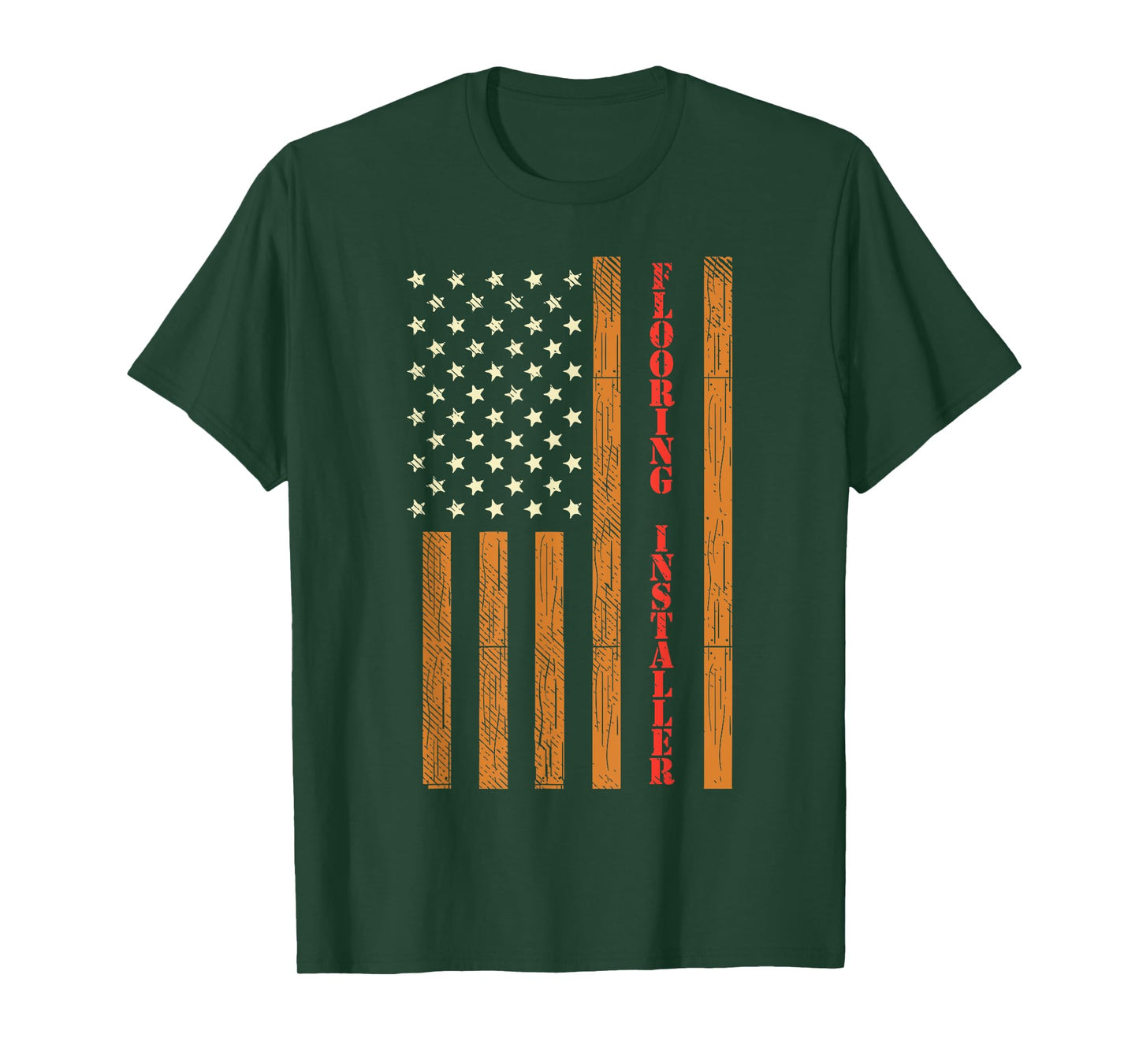 Flooring installer Gifts funny USA Flag flooring contractor T-Shirt