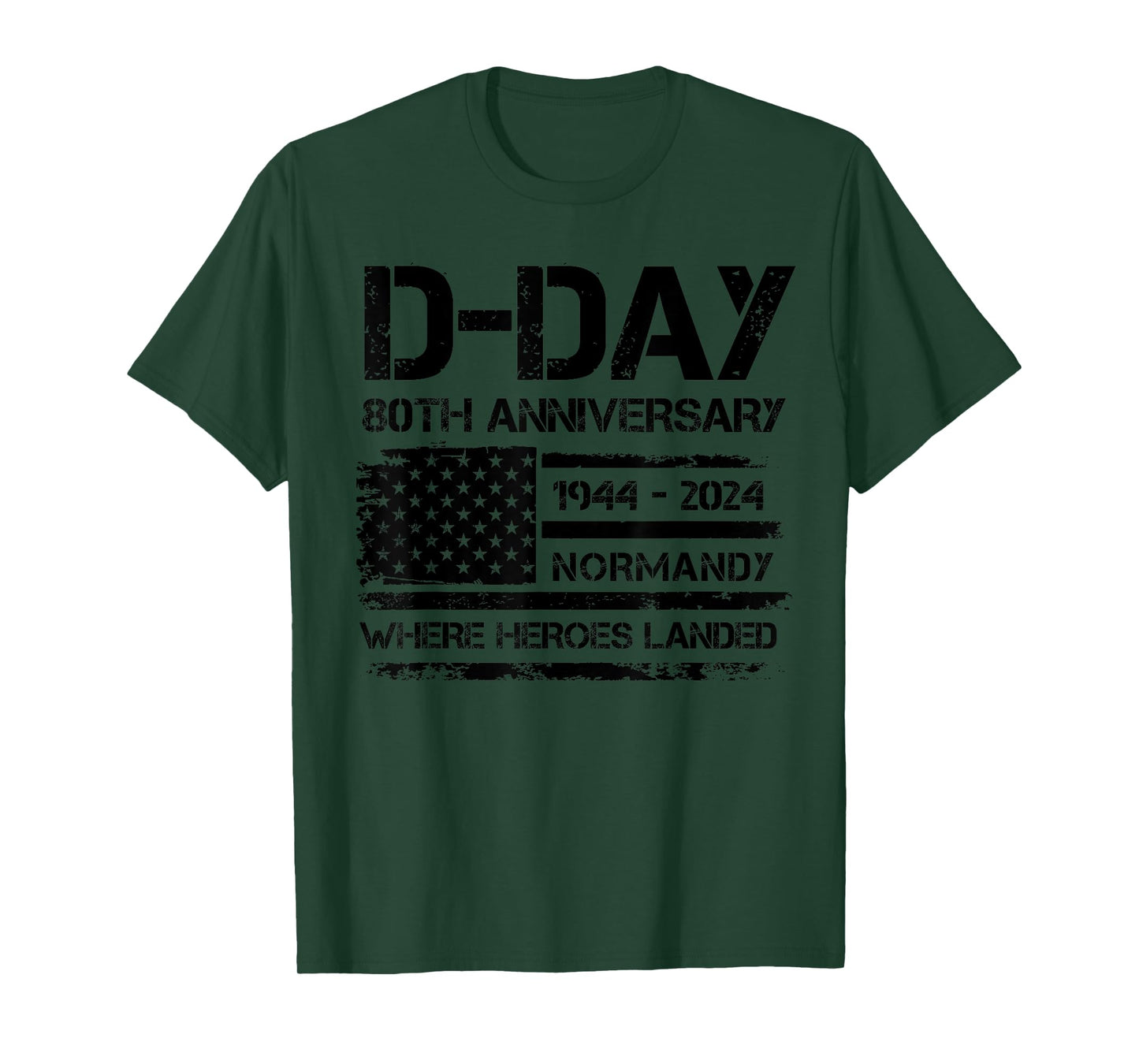 D-Day 80th Anniversary USA Flag Veteran Military Souvenir T-Shirt for Women Men