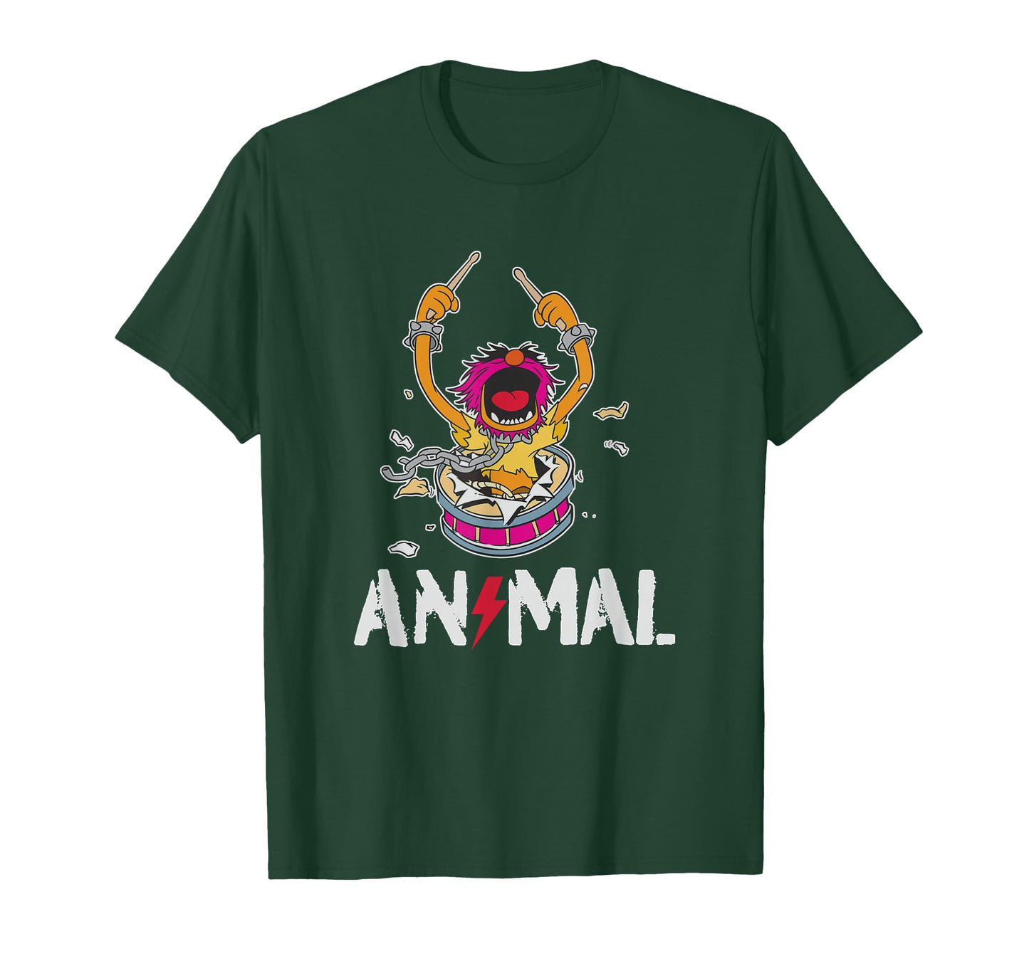 Disney The Muppets Animal Rock and Roll Drums Graffiti Logo T-Shirt
