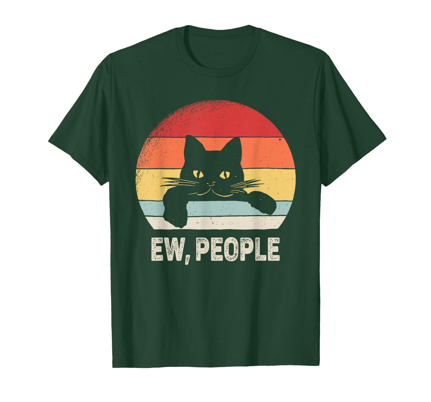 Vintage Retro Ew, People Black Cat T-Shirt