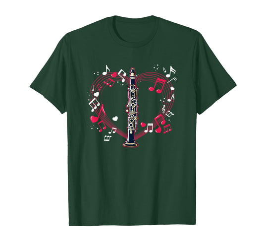 Clarinetist Player Marching Band Music Notes Clarinet T-Shirt