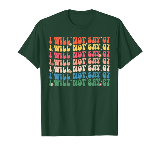 67 Write Lines Six Seven 7endy 6 7endy Retro Groovy 67 Meme T-Shirt