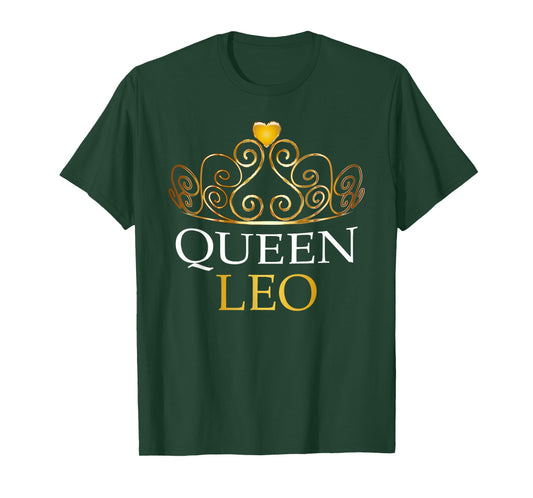 Womens Queen Leo Zodiac Birthday Gift T-Shirt