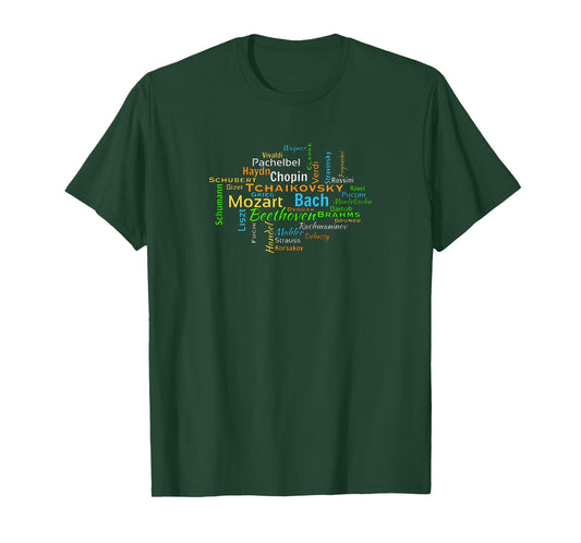Classical Composers Word Cloud Music Lovers T-Shirt