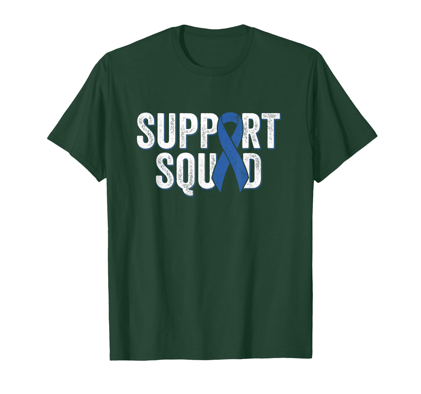 Colon Cancer Support Squad, Blue Colorectal Awareness Ribbon T-Shirt