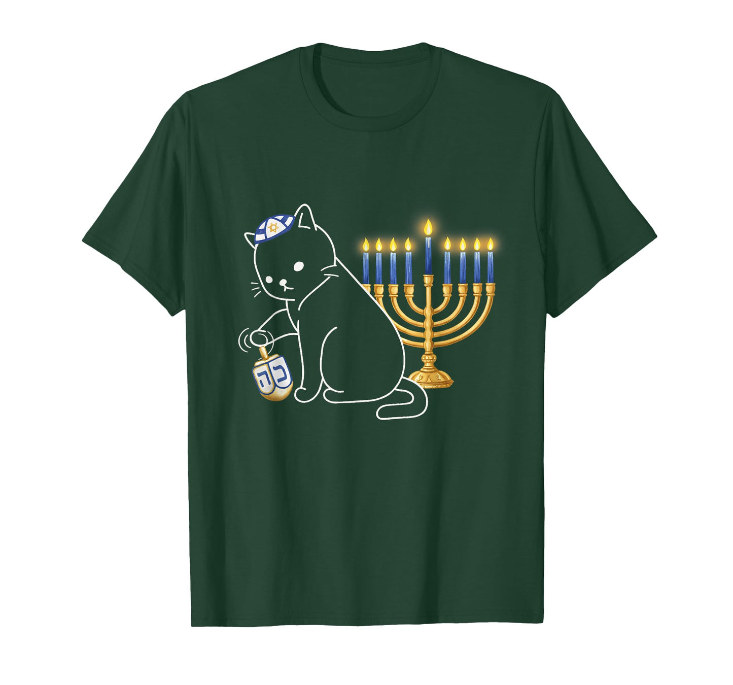 Hanukkah Cat Happy Hanucat Holiday Hanukkat Jewish T-Shirt