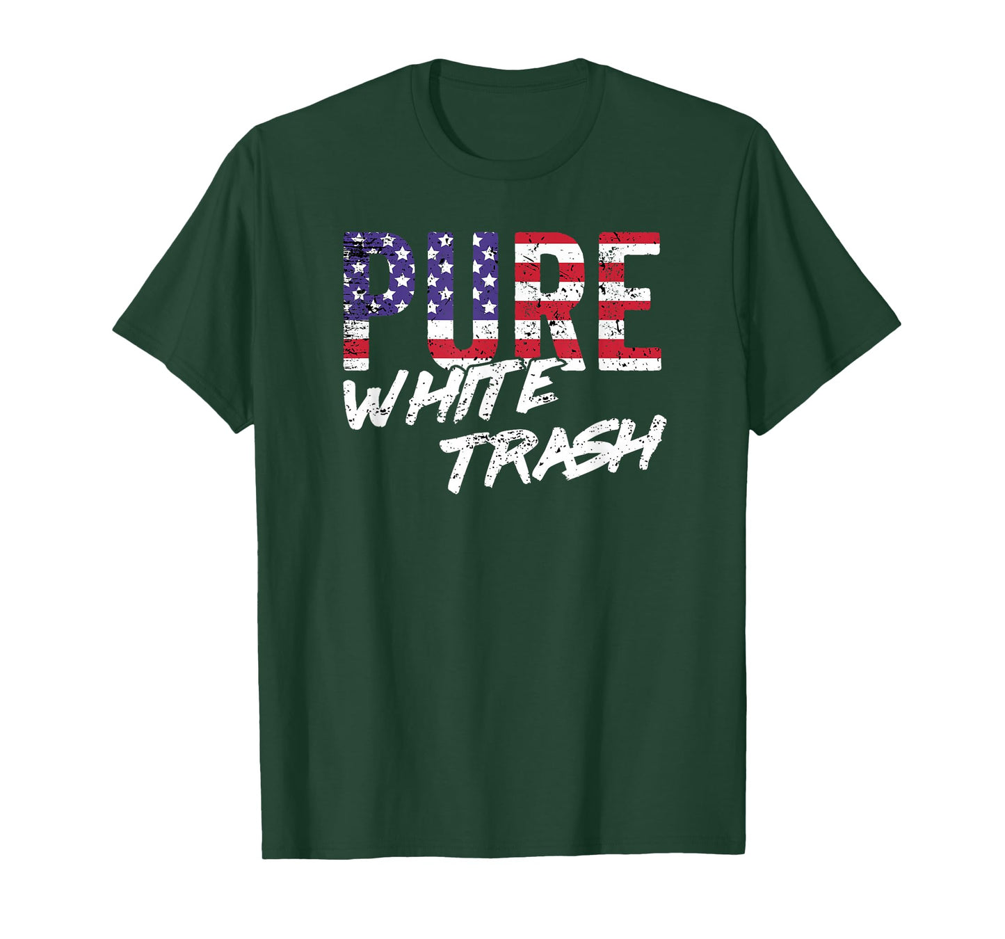 Funny Redneck Shirt, American Flag USA Pure White Trash T-Shirt