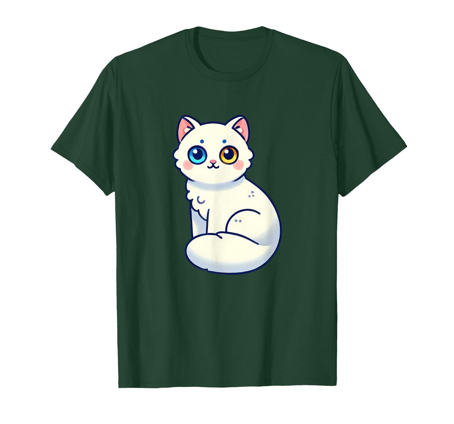 Cat With Heterochromia Cute Cat Lover Men Women Kids T-Shirt