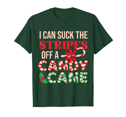 Cheeky Candy Cane Christmas Humor Xmas Adults Women Men LGBT T-Shirt