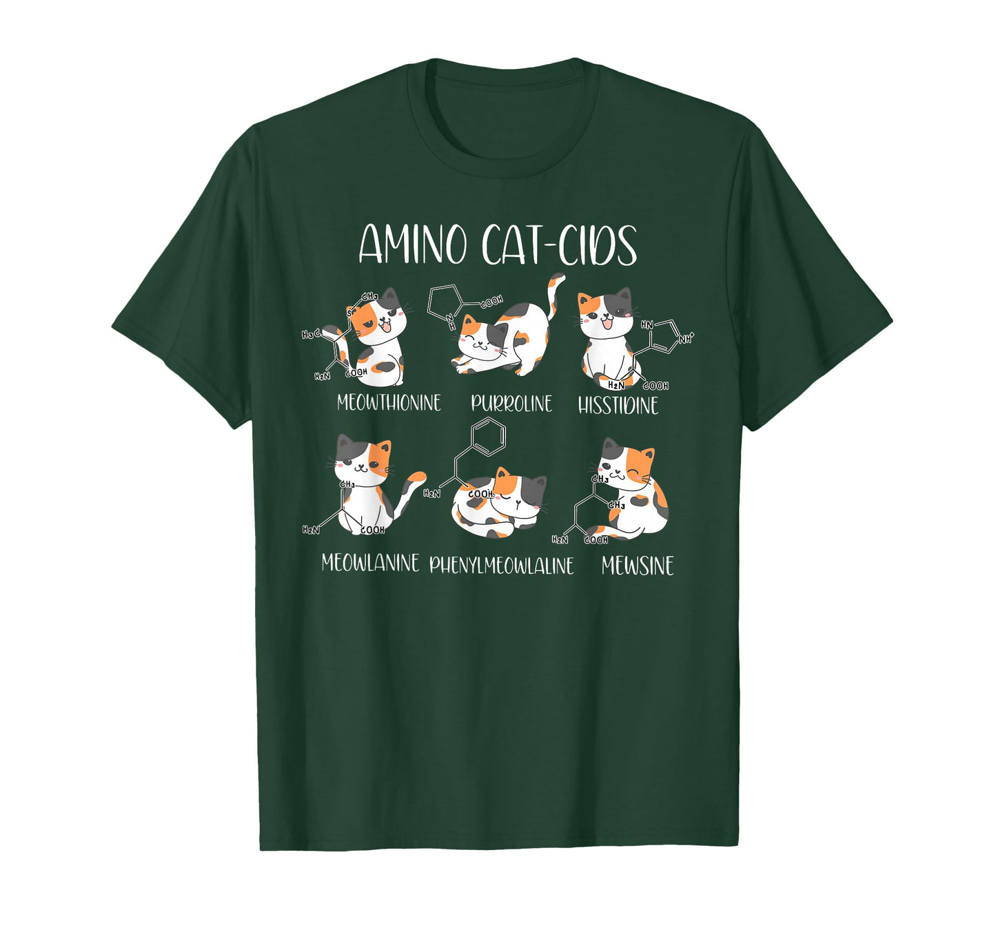 Amino Acid Cats Chemistry Cute Science Teacher Cat Lovers T-Shirt