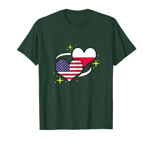 Polish American Flag Heart Polish Women T-Shirt