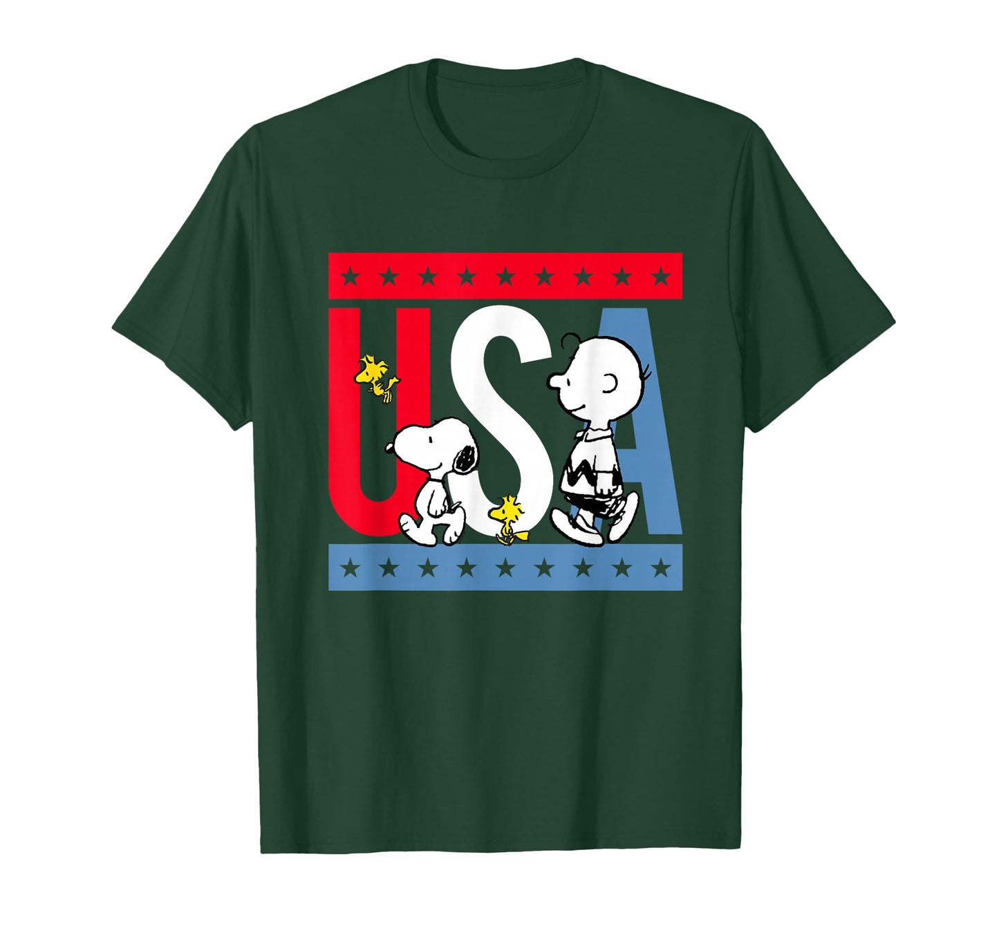 Peanuts Snoopy Americana red White and Blue USA T-Shirt