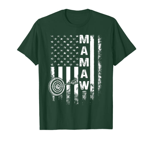 Archery Mamaw American Flag Vintage Christmas Xmas T-Shirt for Women Kids Men