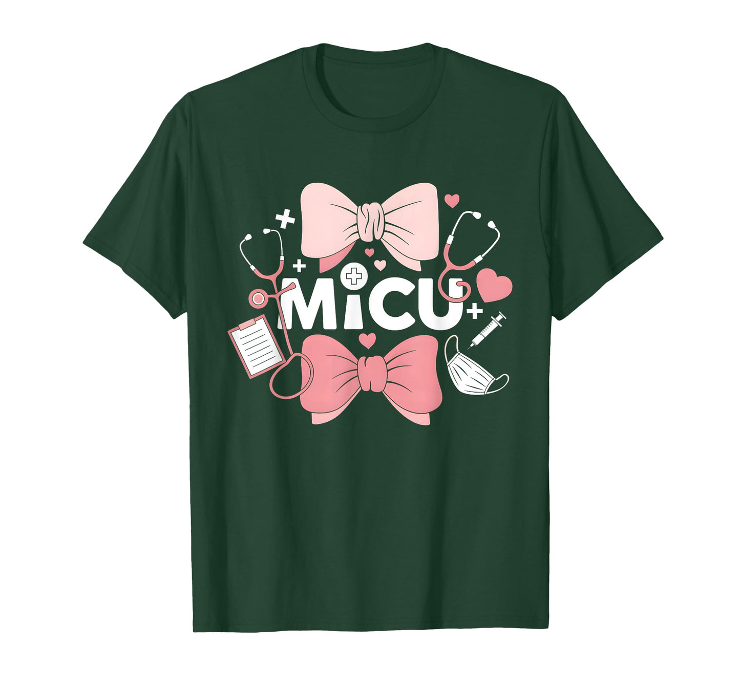 Coquette Bow MICU Nurse Medical Intensive Care Unit T-Shirt