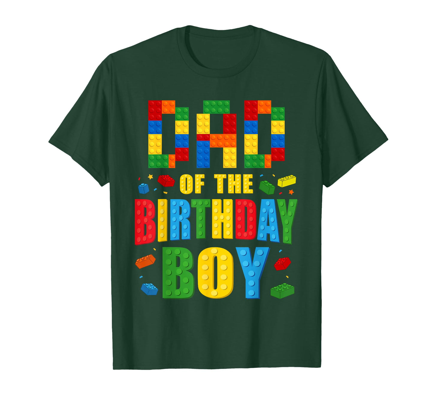 Dad Of The Birthday Boy Building Blocks Bricks Builder T-Shirt